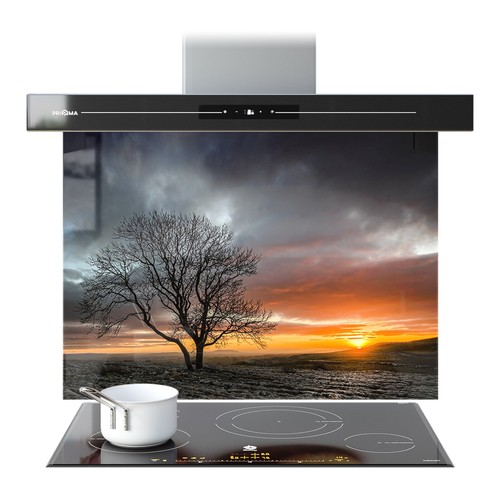 Kitchen glass splashback - kitchen,